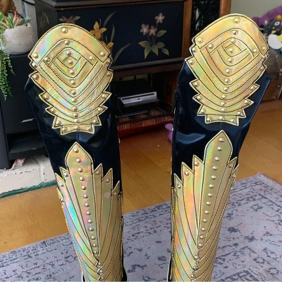 Last pair! New Dolls Kill Wrath of Goddess Knee Boots - Picture 10 of 11